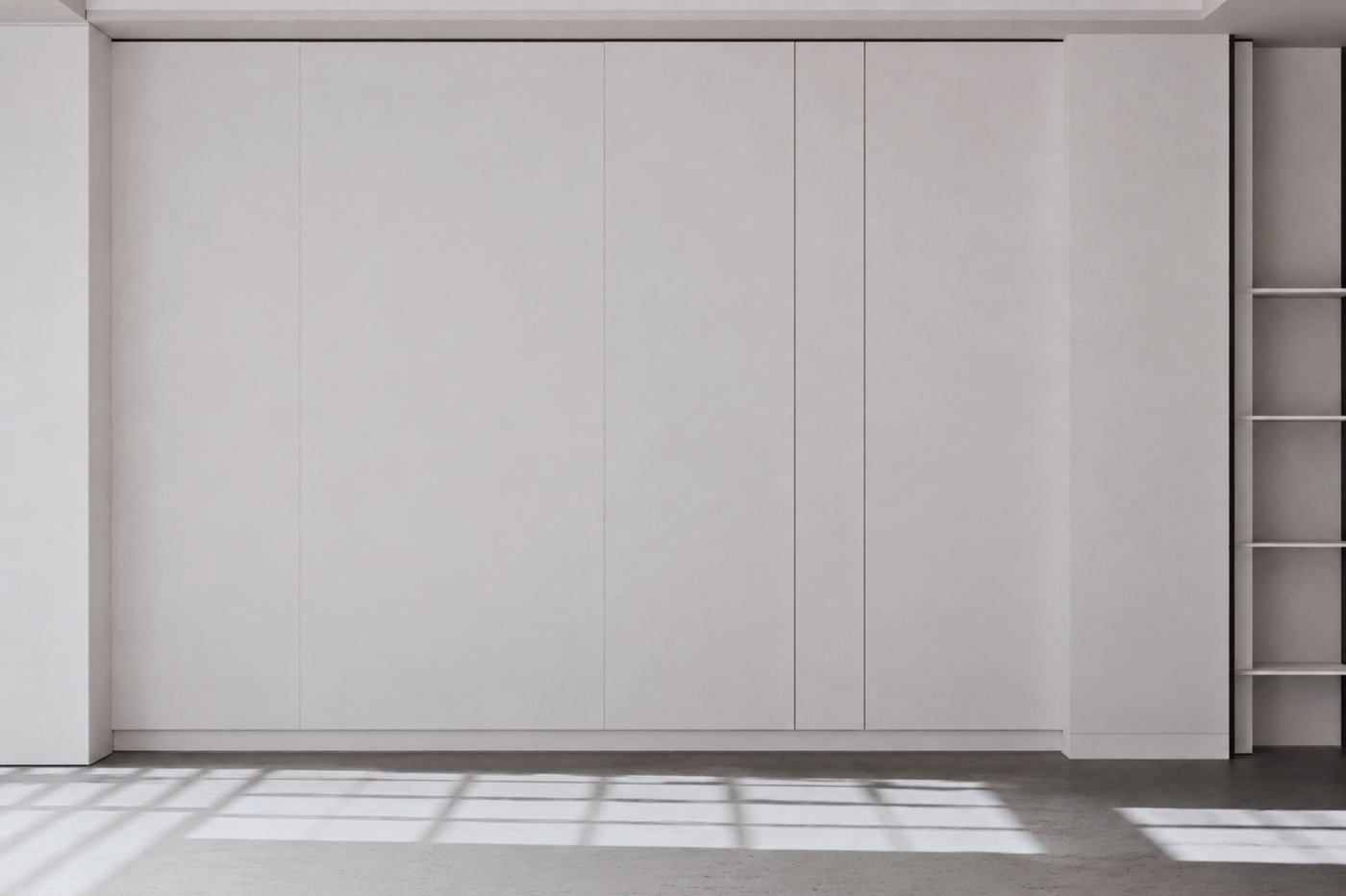 Empty apartment interior before furnishing, Bauhaus plan
