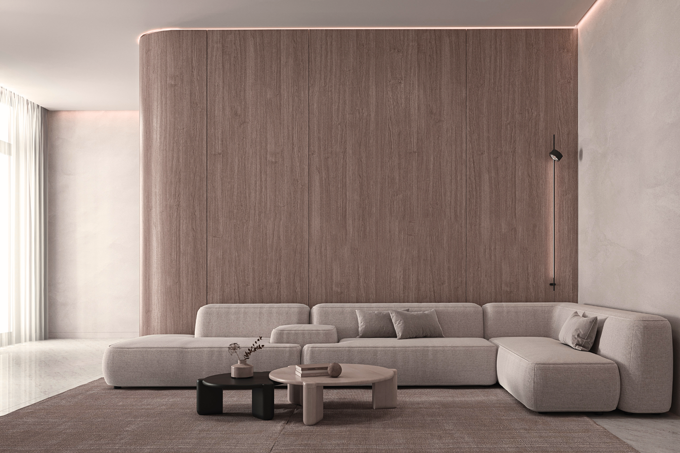The same apartment furnished in the Scandinavian style